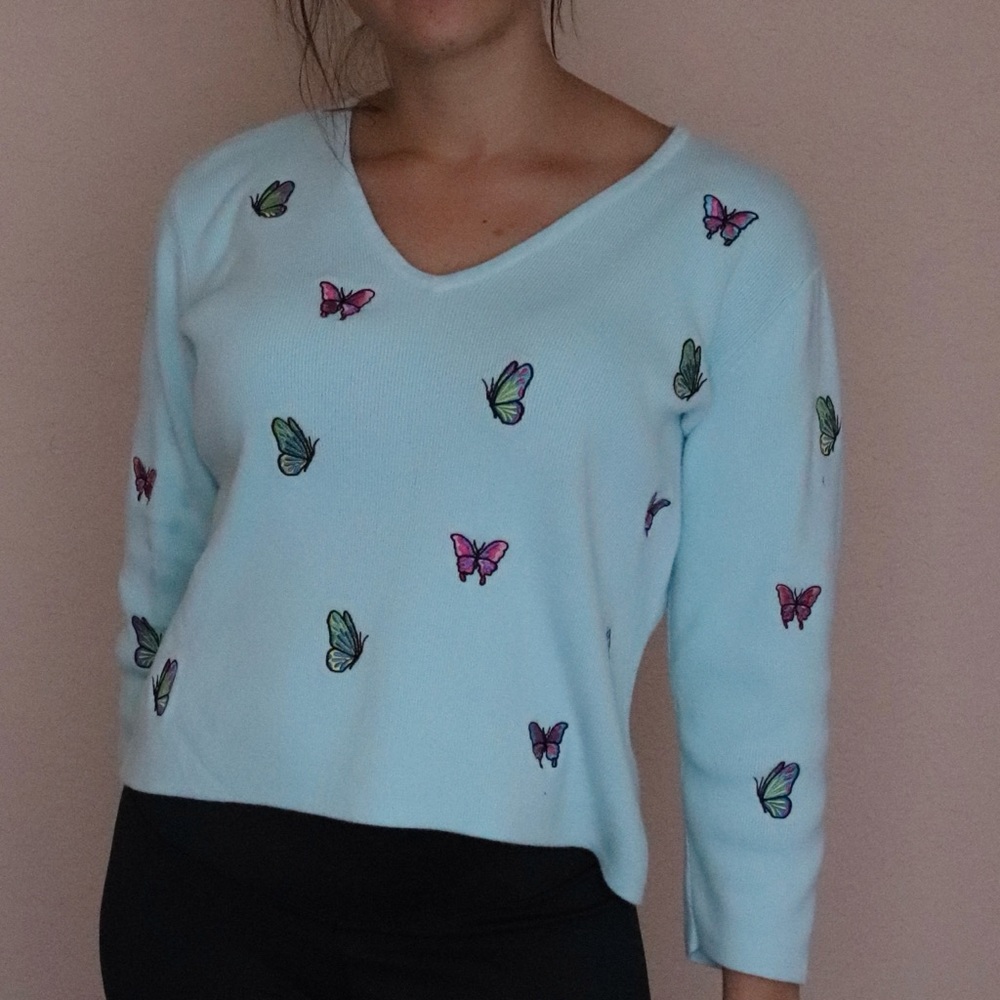 EAGLE’S EYE Butterfly Embroidery Sweater